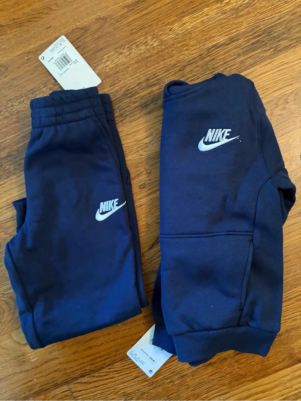 Nike Kids Dark Navy Joggers with White Logo
